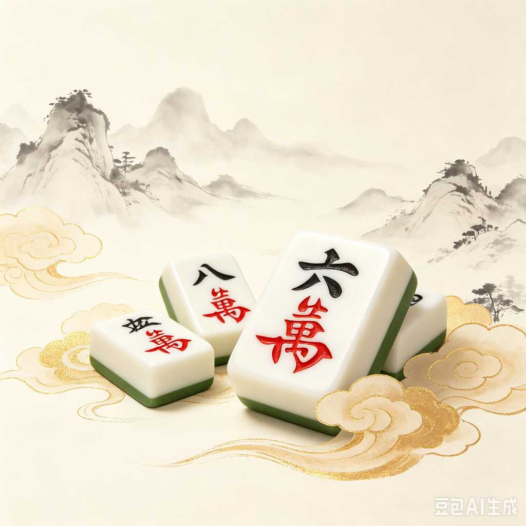 flat print mahjong set