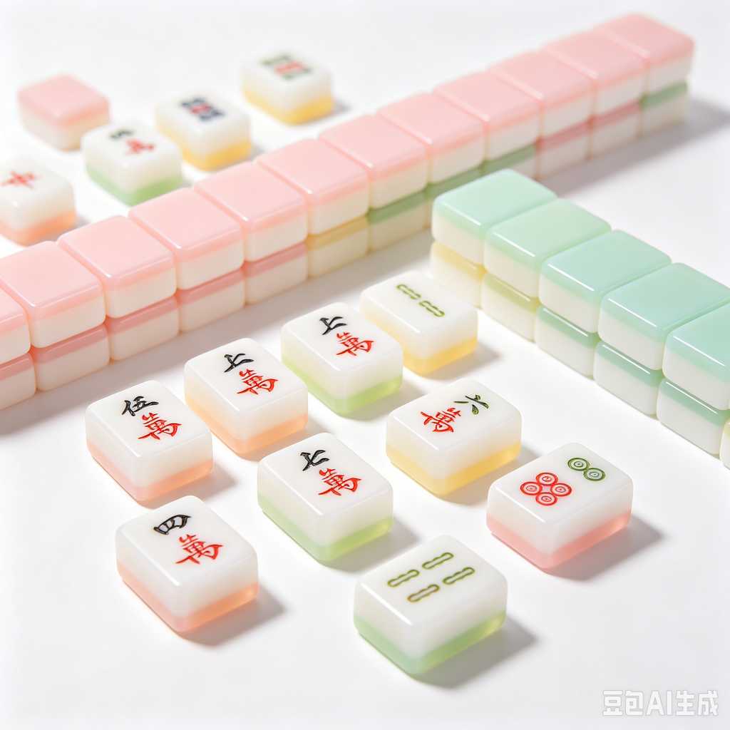 retro text mahjong tiles